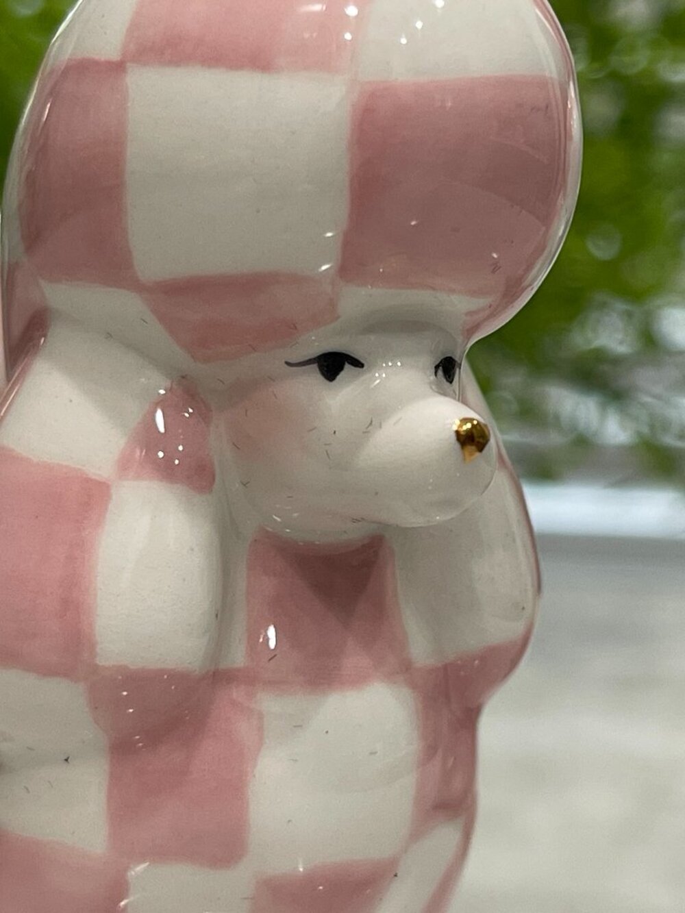 MacKenzie-Childs Rosy Check Poodle Salt Pepper Set-NEW-Theme: pink poodle parlor - Picture 11 of 14